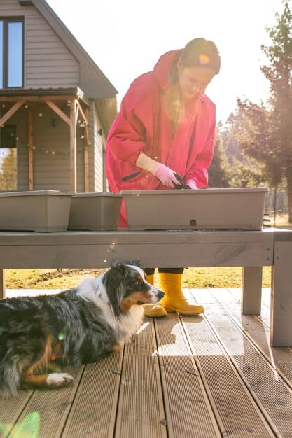 A dog house with a newly waterproofed exterior, featuring a fresh coat of sealant and caulk around the seams. The surface is smooth and shiny, showing the effectiveness of the waterproof paint or sealant.