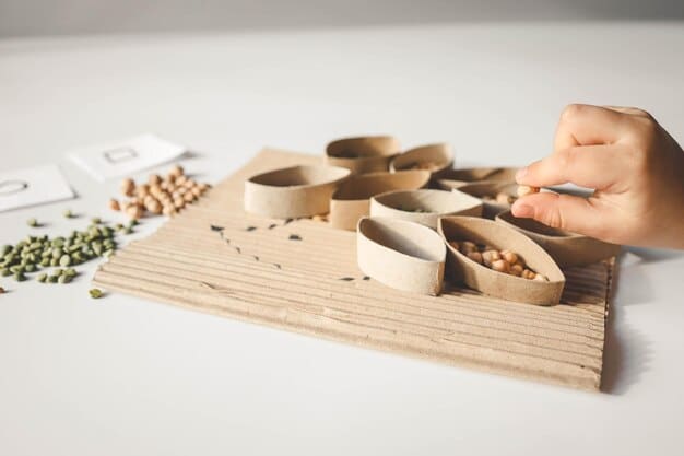 Close-up shot of hands carefully assembling a cardboard hamster maze using non-toxic glue. The focus is on the precision and care taken to ensure all pieces are securely attached and safe for the hamster.