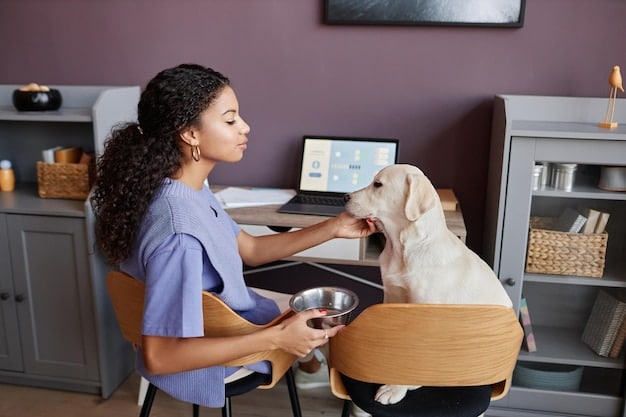 A veterinarian gently petting a dog during a check-up, with the owner standing nearby. The dog appears calm and comfortable in the vet's office.