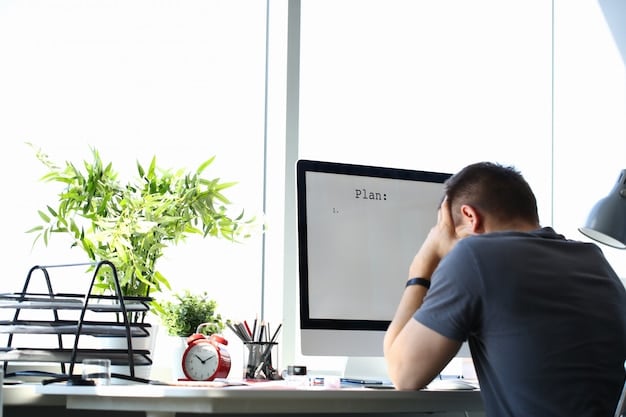 A split-screen image. On one side, a person is at their office desk, looking stressed and unable to leave. On the other side, their pet is happily eating from a smart feeder, with a notification on the person's phone showing the pet has been fed.