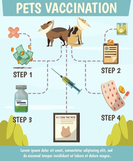A chart comparing core and non-core vaccines for dogs and cats, listing diseases prevented and frequency of administration.