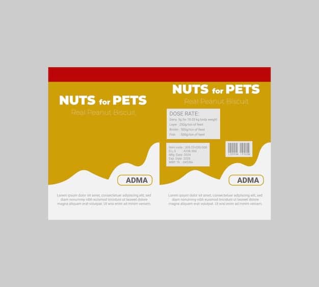 A split-screen image showing two different brands of pet food labels side-by-side for comparison. One label highlights whole food ingredients such as named meats and vegetables, while the other showcases fillers and artificial additives. Arrows point to specific ingredients on each label to indicate which ones are superior.